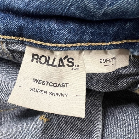 ROLLA’S West Coast Super Skinny Jeans Underground Blue 29R - Picture 11 of 12